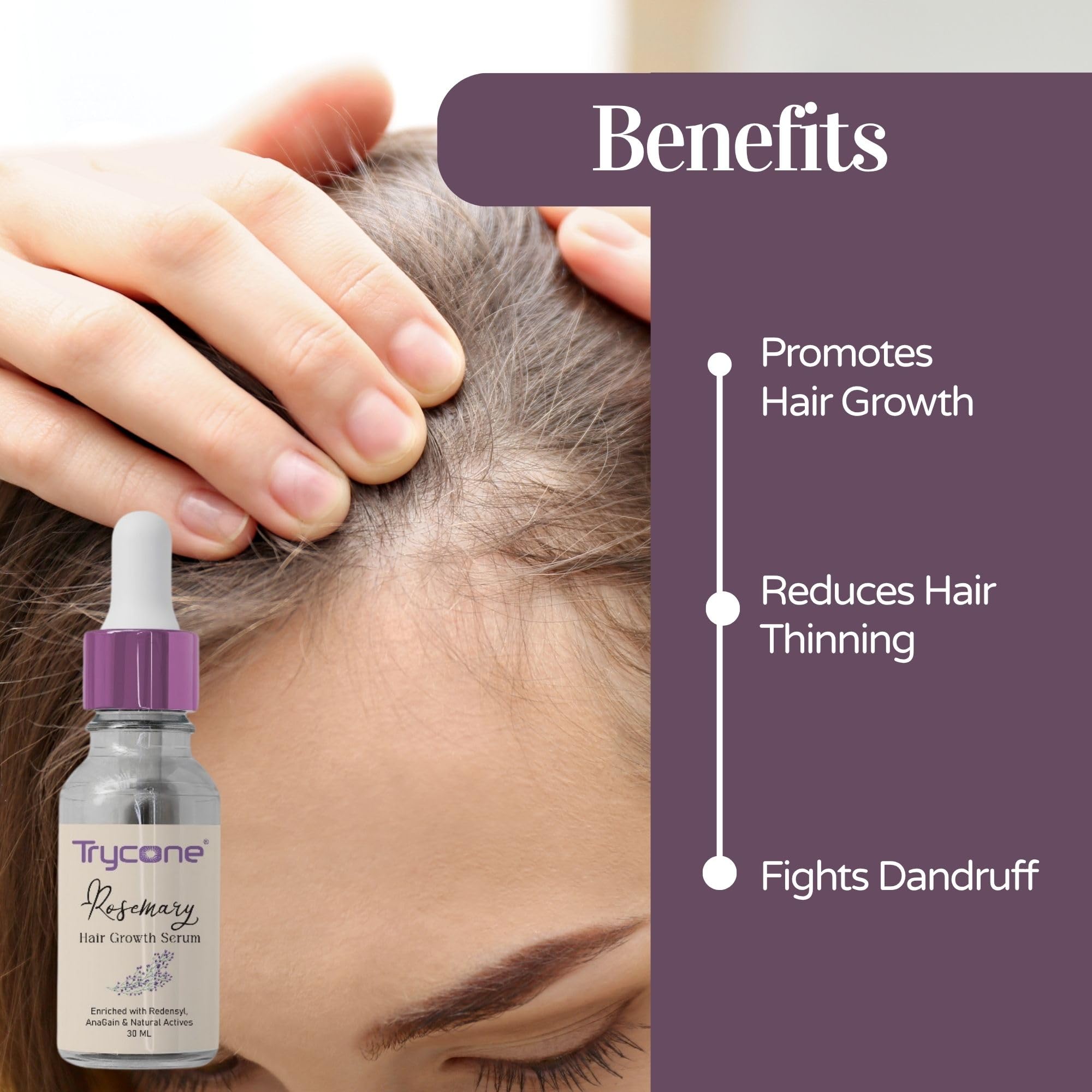 Trycone Rosemary Hair Growth Serum Enrich with Redensyl, Anagain & Other Natural Actives β 30 Ml