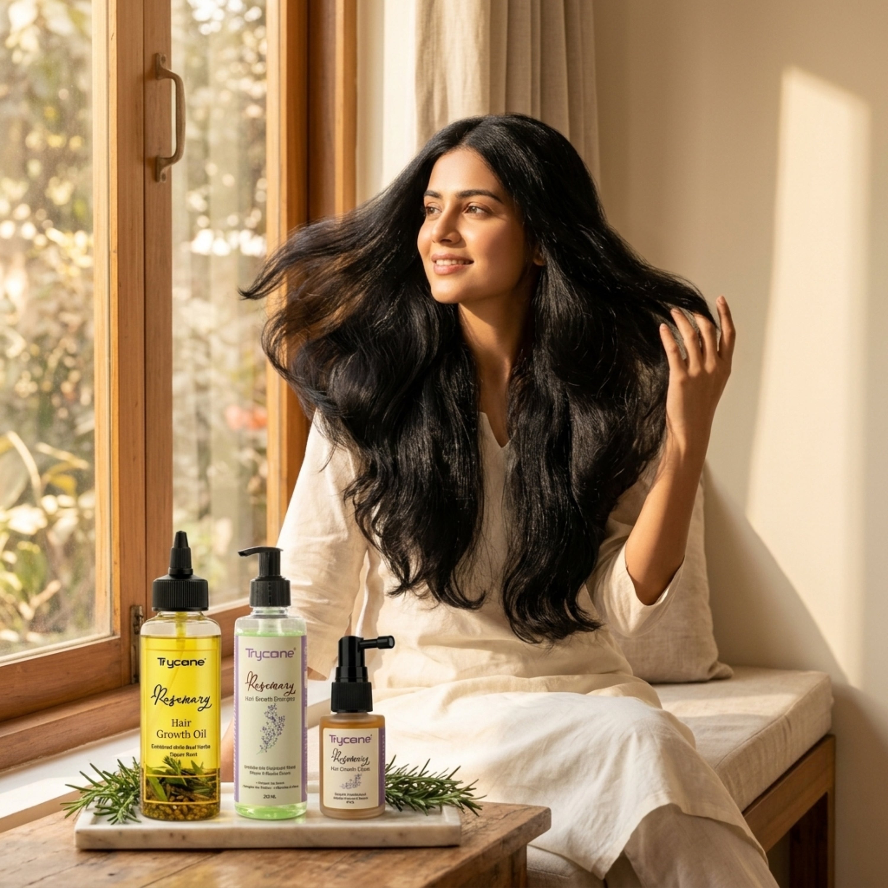 Rosemary Hair Growth Kit & Anti Hair Fall Combo | Includes Shampoo (200ml), Hair Oil (200ml) & Advanced Hair Growth Serum (30ml) with Redensyl & Biotin | Complete 3-Step Hair Regimen for Men & Women