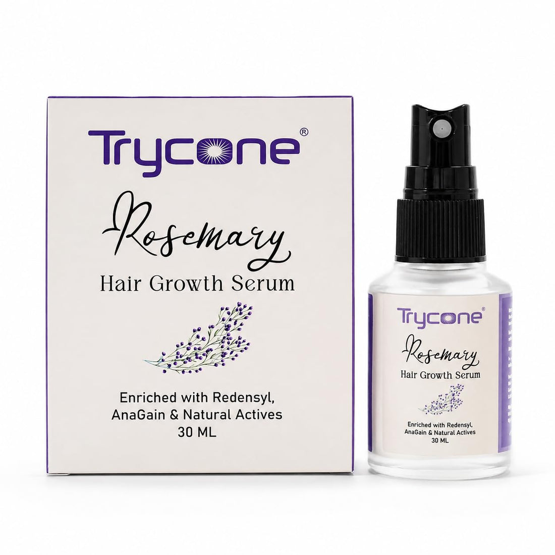 Trycone Rosemary Hair Growth Serum Enrich with Redensyl, Anagain & Other Natural Actives – 30 Ml
