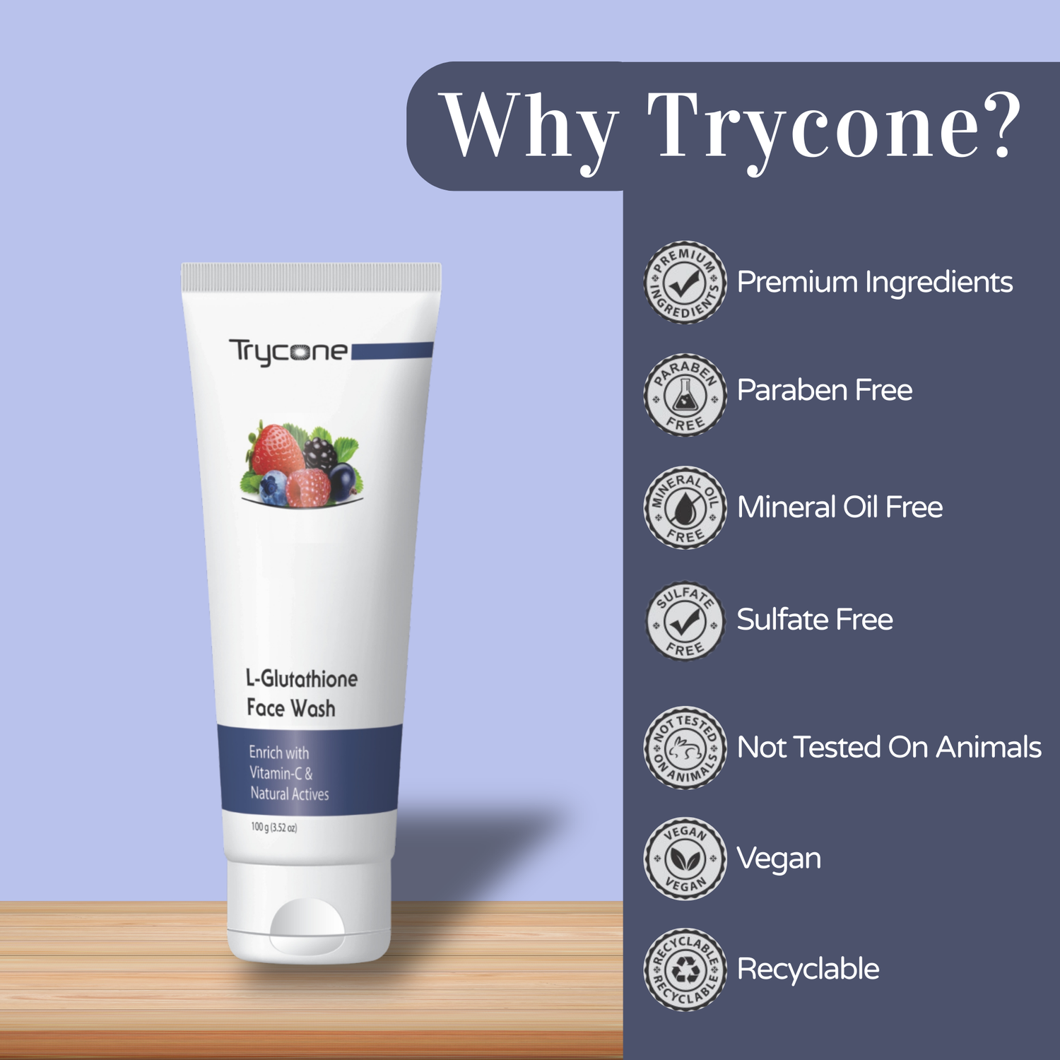 L-Glutathione Face Wash for Mens - 100 g