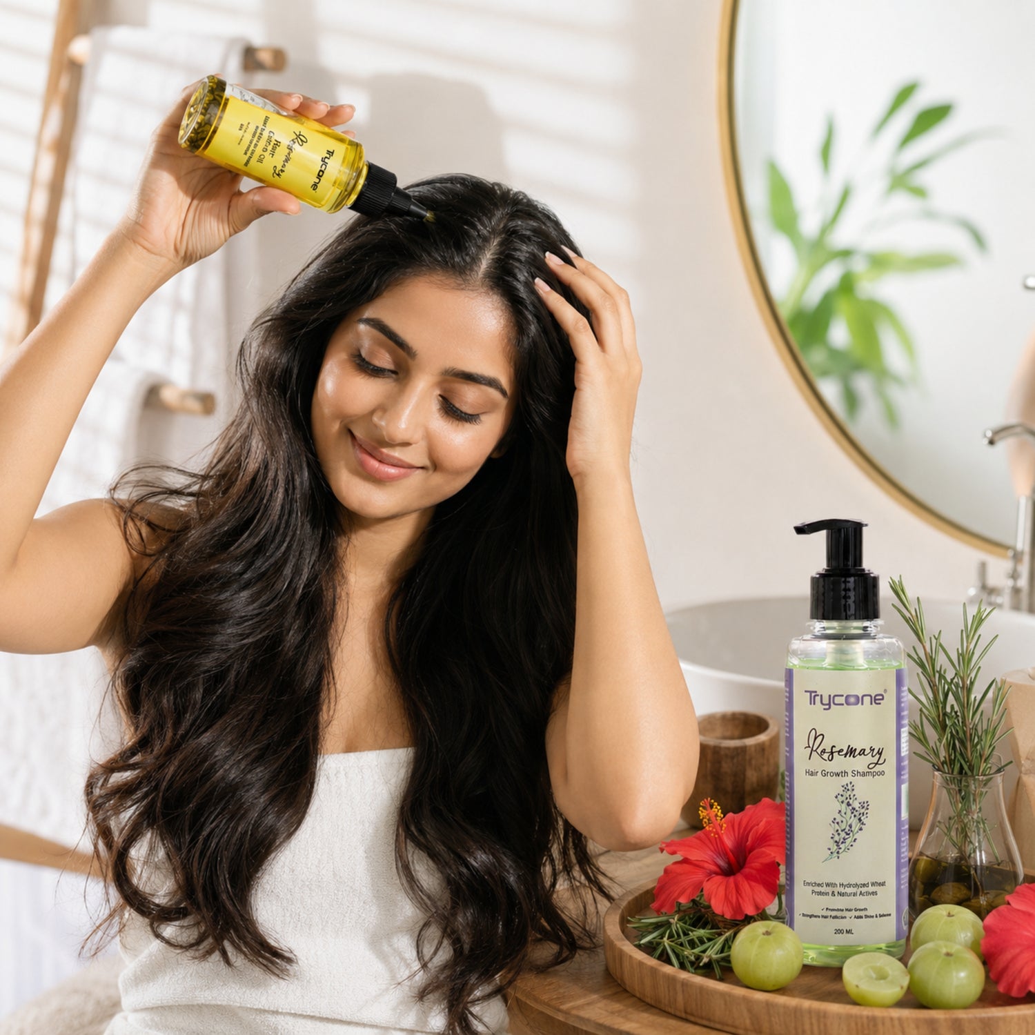 Rosemary Hair Growth Combo – Hair Oil 200ml + Shampoo 200ml | Controls Hair Fall, Strengthens Roots &amp; Promotes Hair Growth | 2-Step Hair Care Kit for Men and Women