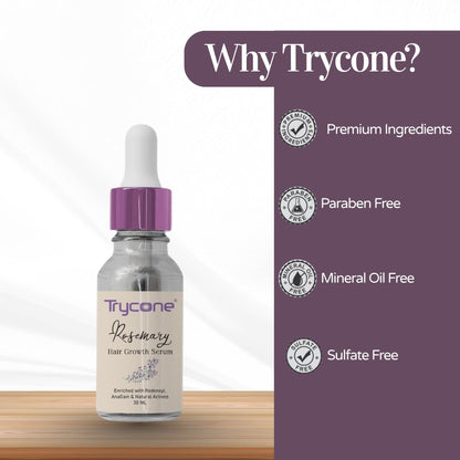 Trycone Rosemary Hair Growth Serum Enrich with Redensyl, Anagain &amp; Other Natural Actives – 30 Ml