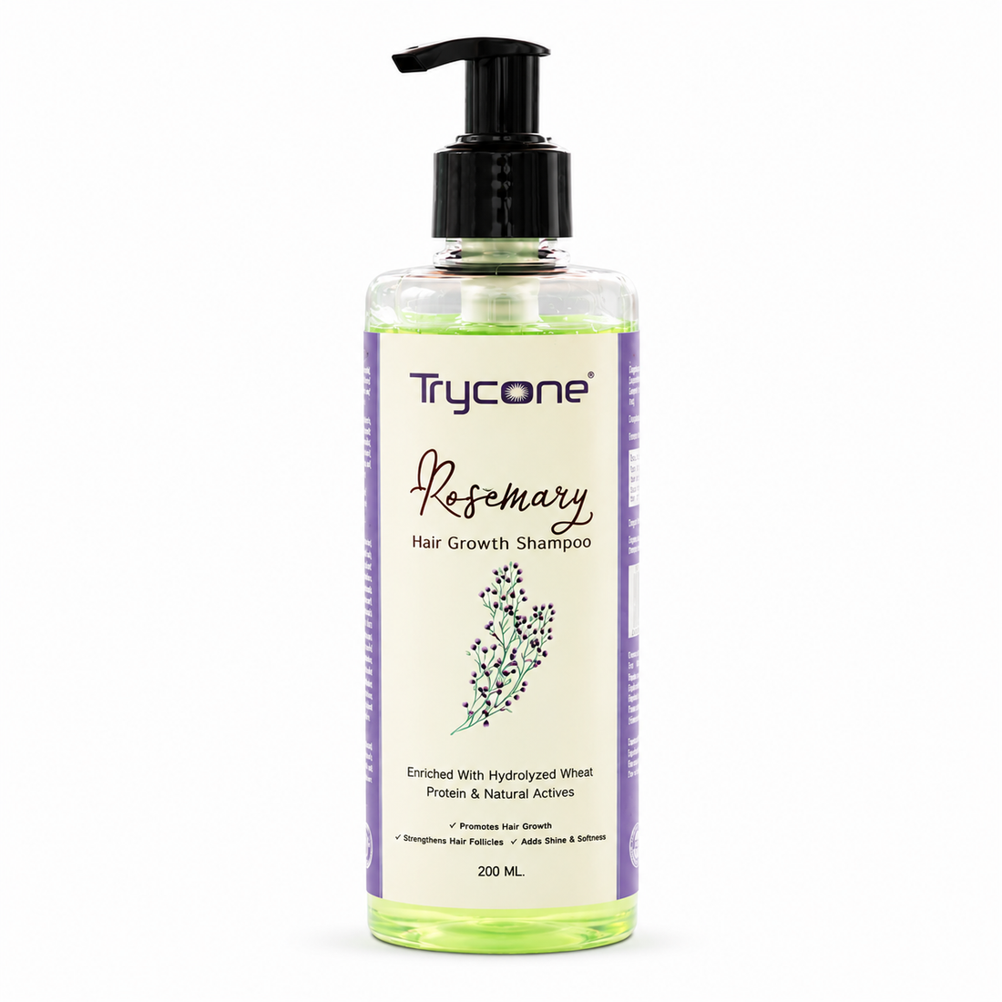 Trycone Rosemary Hair Shampoo Enriched with Hydrolyzed Wheat Protein &amp; Natural Actives – 200 Ml