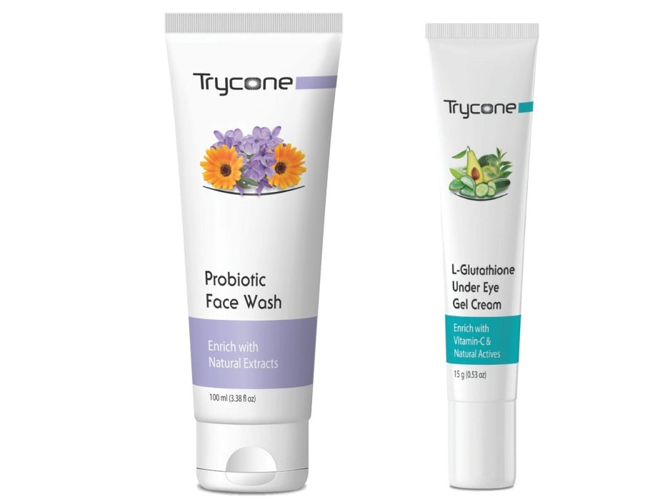 Probiotic Face Wash and Under Eye Gel Combo - Pack of 2